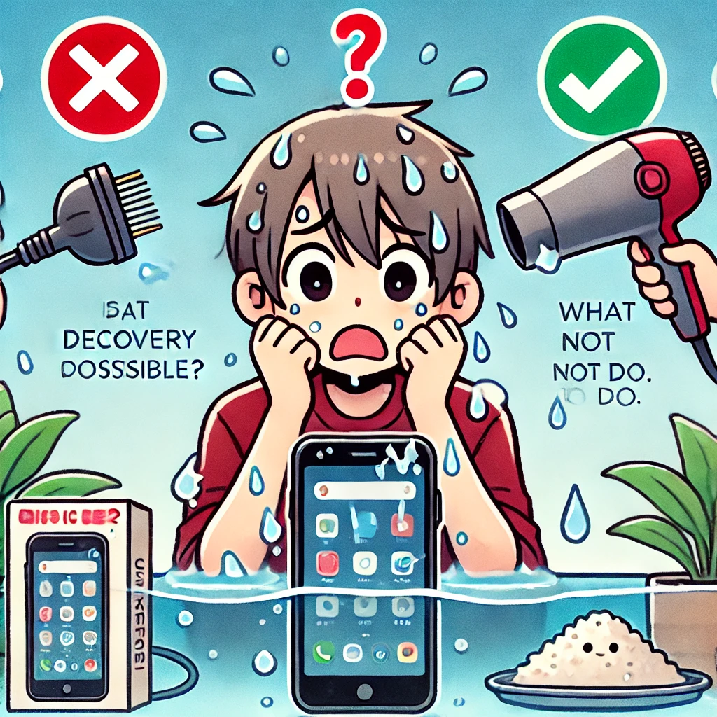 【スマホ】水没後のデータ復旧は可能？やってはいけないこと